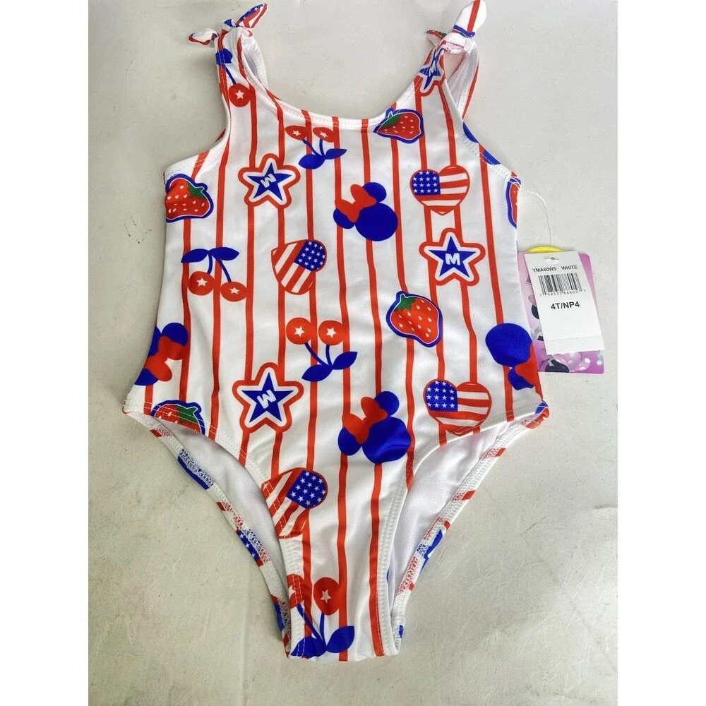 Disney Minnie Mouse One Piece Swim Swimsuit Swimwear Toddler Girls Size 4T